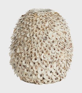 Light & Living Vaas Ubate Schelpen, 35cm - Crème - Rond