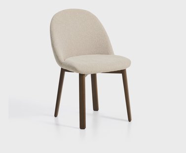 Kave Home Eetkamerstoel Meila Chenille - Beige/Bruin