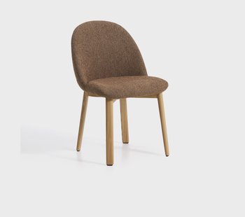Kave Home Eetkamerstoel Meila Chenille - Terracotta/Naturel