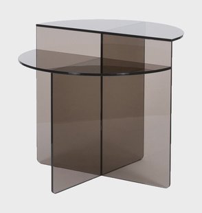 LABEL51 Bijzettafel Rosa Glas, 50 x 50cm - Smoked Brown - Organisch