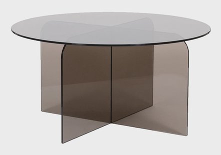 LABEL51 Ronde Salontafel Tulip Glas, Ø80cm - Smoked Brown