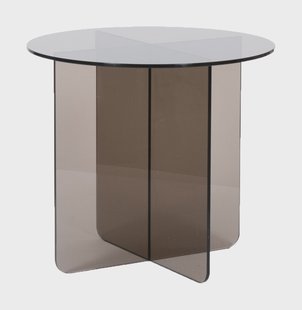 LABEL51 Ronde Salontafel Lotus Glas, Ø50cm - Smoked Brown