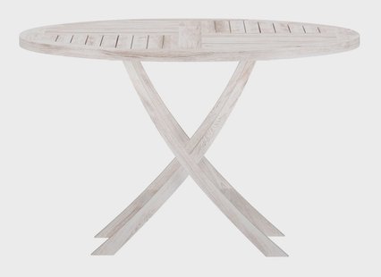 Nohr Ronde Tuintafel Amberia Teak, Ø120cm - Whitewash