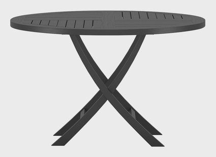 Nohr Ronde Tuintafel Amberia Teak, Ø120cm - Zwart