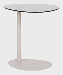 LABEL51 Organische Bijzettafel Lily Glas, 48 x 47cm - Smoked Brown