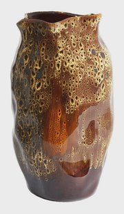 Light & Living Vaas Althea Keramiek, 45cm - Donkerbruin/Oranje - Rond