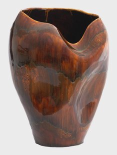 Light & Living Vaas Azura Keramiek, 53cm - Donkerbruin - Rond