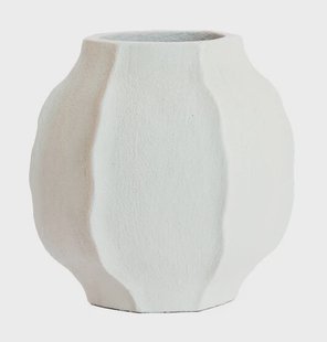 Light & Living Vaas Saphira 35cm - Mat Wit - Rond