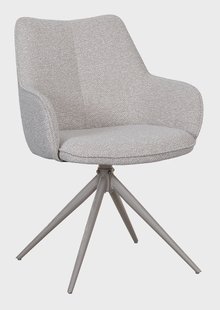 LABEL51 Draaibare Eetkamerstoel Sawa Bouclé - Naturel/Taupe