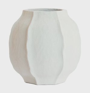 Light & Living Vaas Saphira 40cm - Mat Wit - Rond