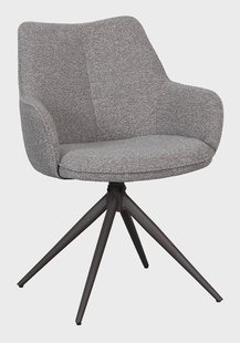 LABEL51 Draaibare Eetkamerstoel Sawa Bouclé - Mushroom/Brons