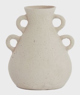 Light & Living Vaas Zephan Papier Maché, 35cm - Mat Crème - Rond