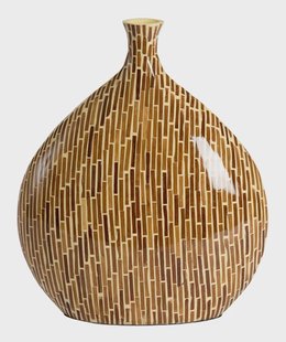 Light & Living Vaas Lorca Bamboe, 38cm - Bruin - Ovaal