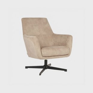 LABEL51 Draaifauteuil Toby Velvet - Naturel