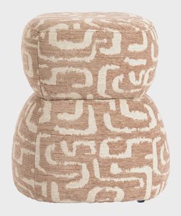 Light & Living Poef Leyla 40cm - Terracotta - Rond