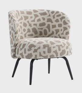 Light & Living Fauteuil Dieyda Grafische stof - Taupe/Beige