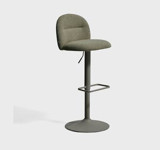Kave Home Verstelbare Barkruk Arino Chenille - Groen (zithoogte 64-86cm)