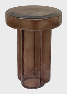Brix Ronde Bijzettafel Lio Glas, Ø37cm - Smoke Brown