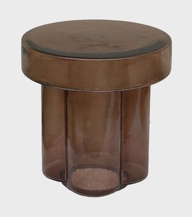 Brix Ronde Bijzettafel Lio Glas, Ø40cm - Smoke Brown