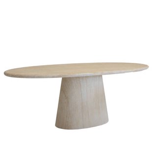Giga Meubel Eettafel Brunn Ovaal - Travertin - 200x100x76cm