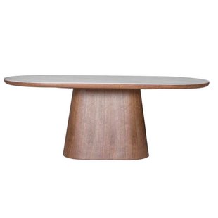 Giga Meubel Eettafel Alba - Wit Keramiek/Walnoot - 200x90x77cm