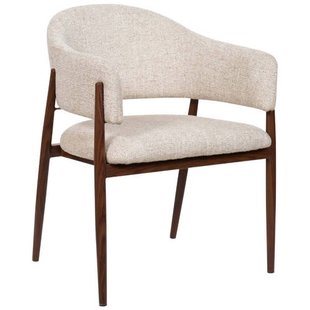 Giga Meubel Eetkamerstoel Dénia - Beige/Walnoot - Set van 2