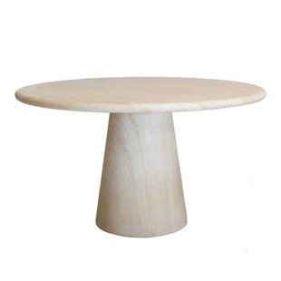 Giga Meubel Eettafel Brunn Rond - Travertin - 130x130x76cm