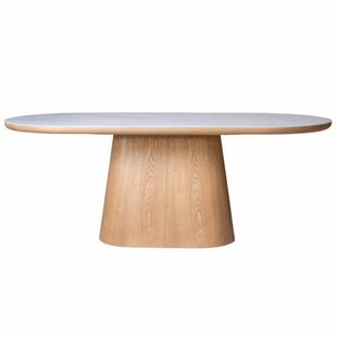 Giga Meubel Eettafel Alba - Wit Keramiek/Naturel - 200x90x77cm