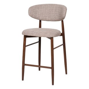 Giga Meubel Barstoel Alexia - Taupe/Walnoot - Set van 2