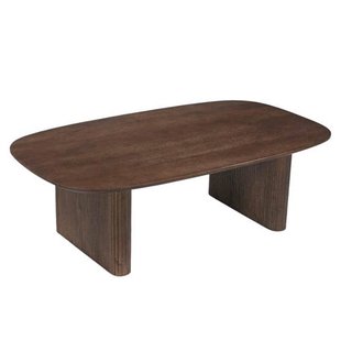 Giga Meubel Salontafel Juro - Deens Ovaal Donkerbruin Hout - 120x70x38cm