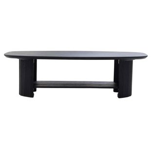 Giga Meubel Salontafel Lorna - Deens Ovaal Zwart Hout - 130x70x38cm