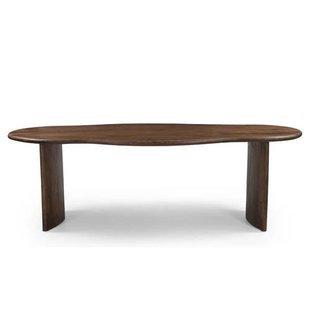 Giga Meubel Eettafel Tornio - Organisch Donkerbruin Hout - 240x110x76cm