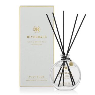Riverdale geurstokjes Boutique - Lily & Green Tea grijs - 90 ml