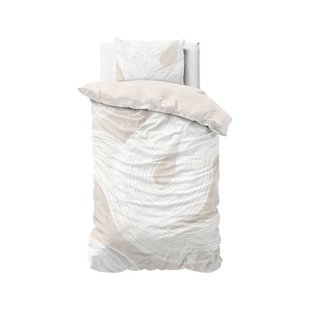 Sleeptime 1-persoons dekbedovertrek met print 140x220 cm - zand