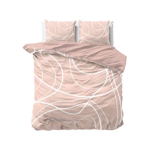 Sleeptime 2-persoons dekbedovertrek met print 200x220 cm - roze