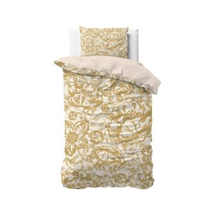 Sleeptime 1-persoons dekbedovertrek 140x220 cm met print - goud