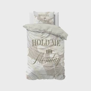 Sleeptime 1-persoons dekbedovertrek met print 140x220 cm - zand