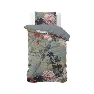 Sleeptime 1-persoons dekbedovertrek 140x220 cm met print - groen