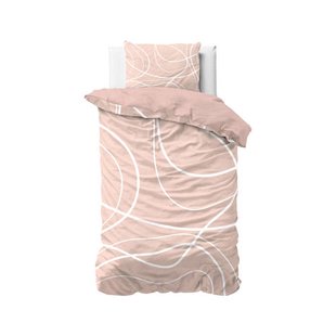 Sleeptime 1-persoons dekbedovertrek met print 140x220 cm - roze