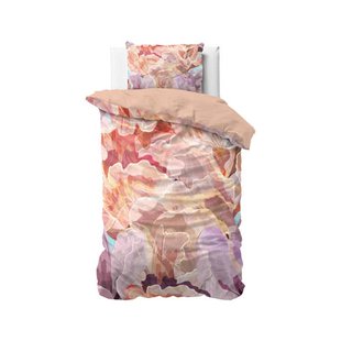 Sleeptime 1-persoons dekbedovertrek met print 140x220 cm - roze