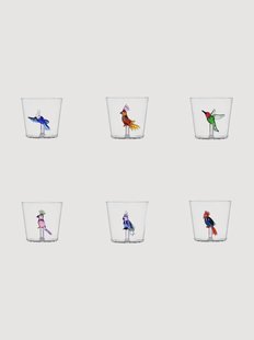 Handgemaakte borosilicaat glazen Talking Trees, 6-delig