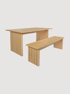 Houten eettafel Stripe