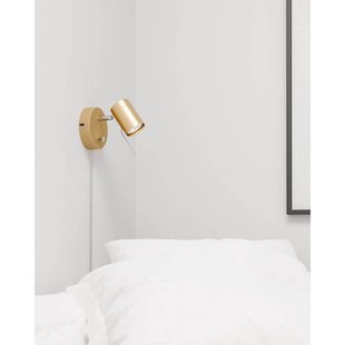 By Rydéns wandlamp Correct, goudkleurig, metaal, GU10