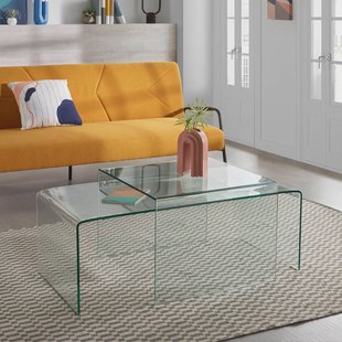 Kave Home Salontafel Burano Set van 2 stuks Glas - Transparant