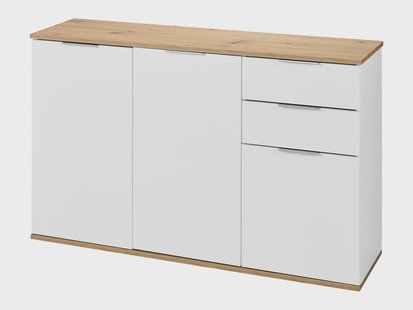 LIVARNO Houten dressoir met laden en deuren - wit met eikenlook