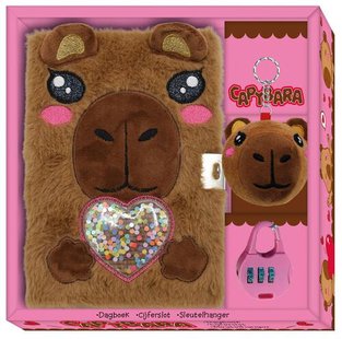 Dagboek met slot pluche - Capybara