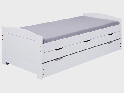 INTER LINK Functioneel bed Marinella Lena of Ulli, met 3 lades. (ulli - wit)