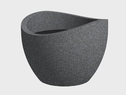 SCHEURICH Plantenbak (Zwart graniet, Ø 40 cm, Hoogte 30 cm)