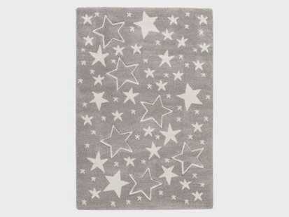 KAYOOM Kinder vloerkleed (Grijs/sterren, 80cm x 150cm)