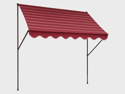 ANGERER Klemluifel (bordeaux, krijtstreep beige, 350 cm breit)